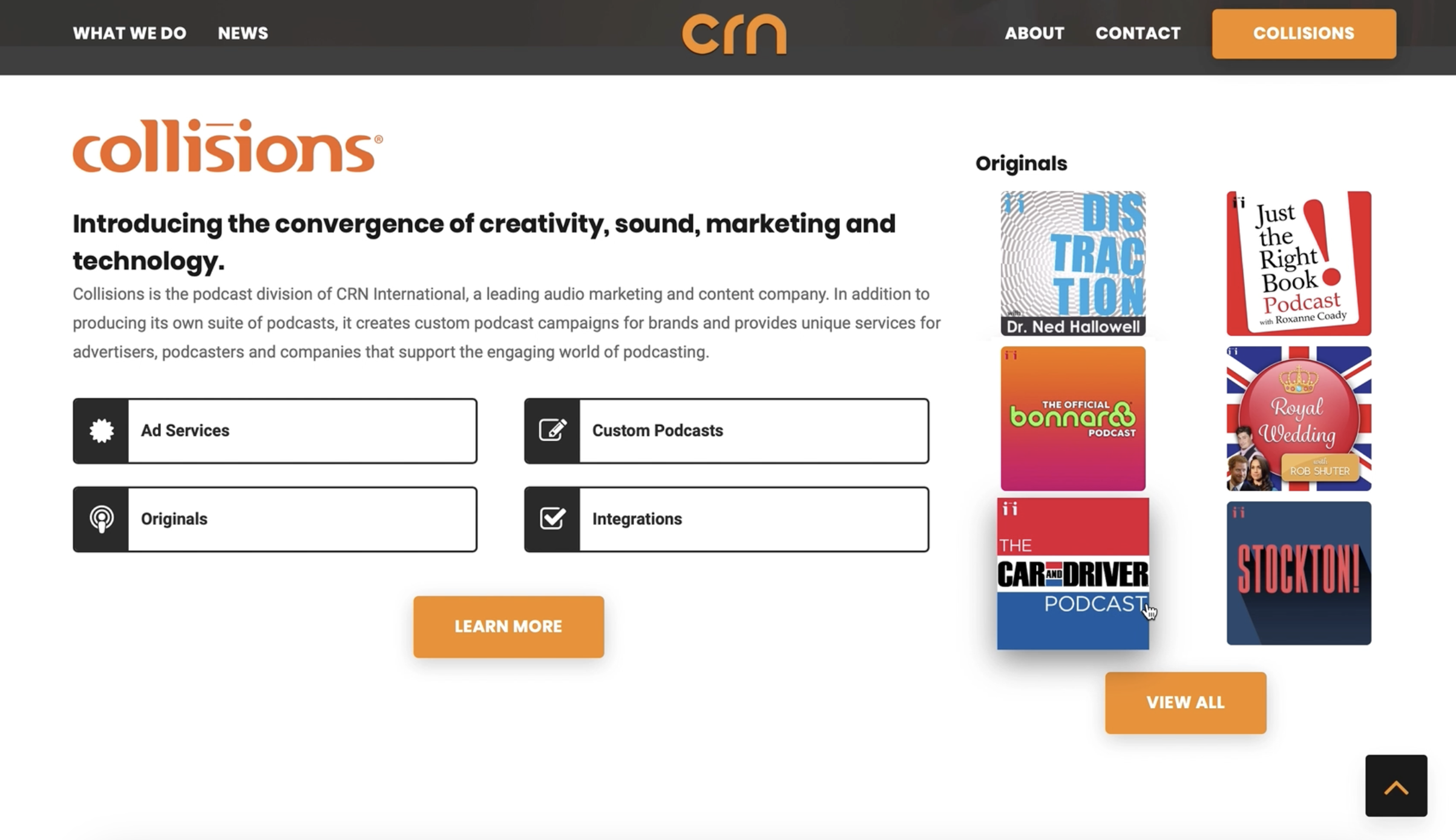 CRN Audio Collisions section