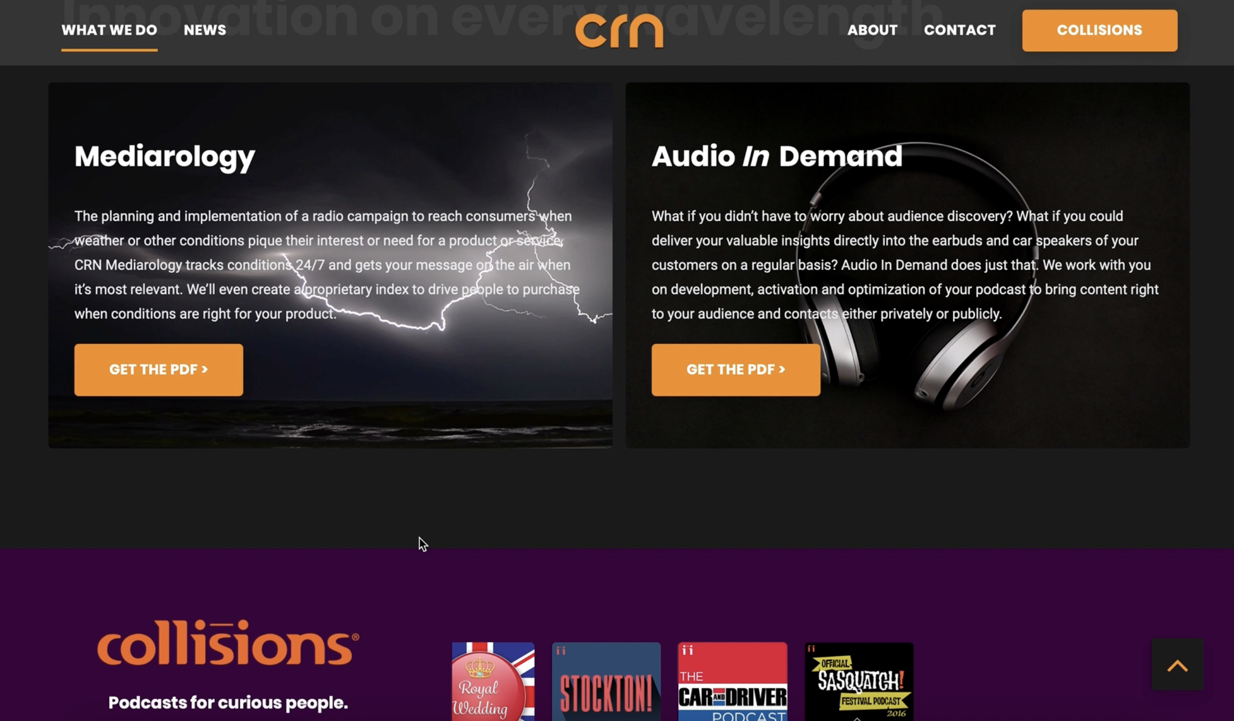 CRN Audio About sections